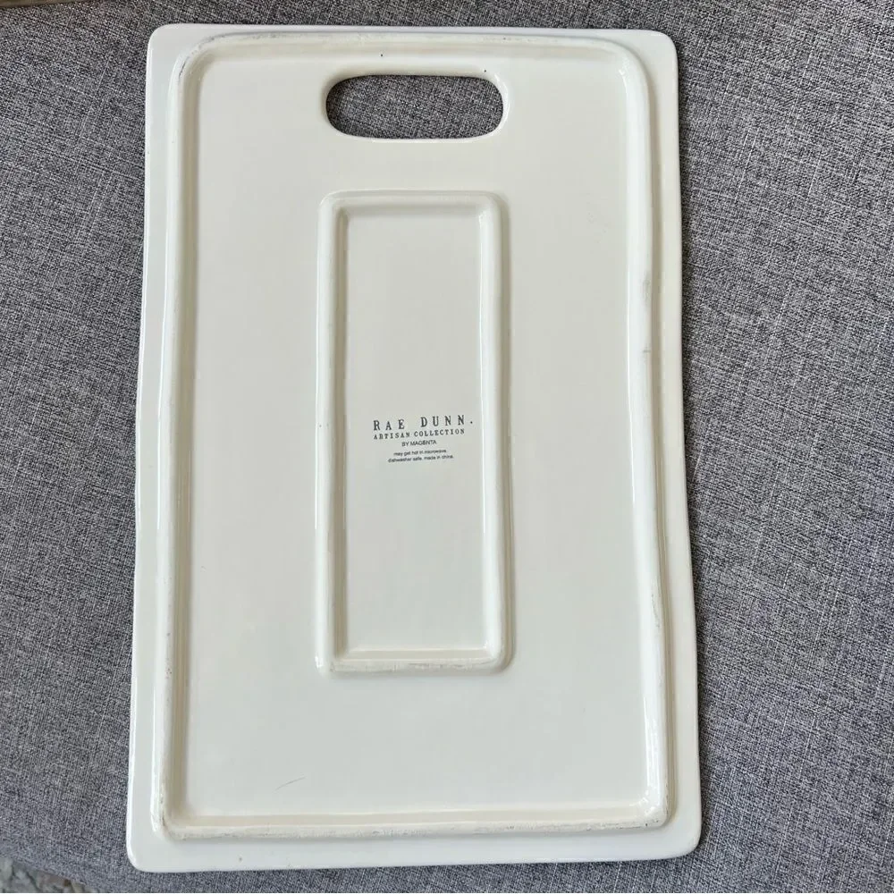 Rae Dunn Artisan Collection Cheese Serving Tray Charcuterie Platter Ceramic
